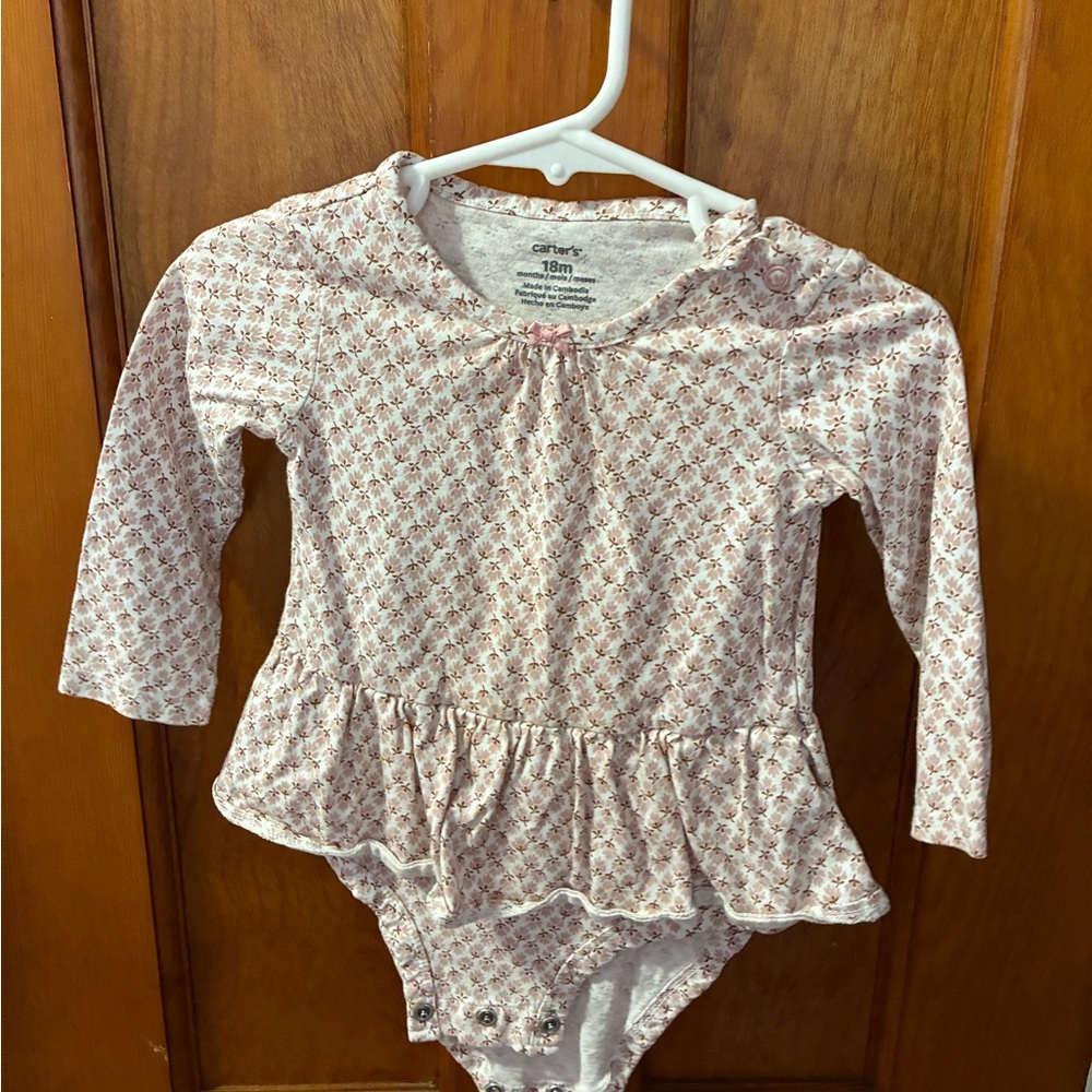 Carter's Pink Patterned Baby Romper